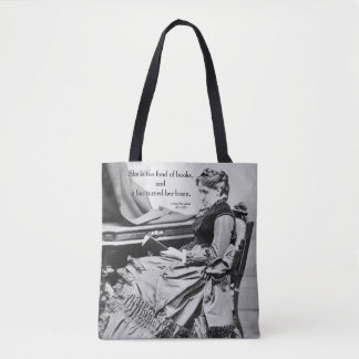 Louisa May Alcott fond van boeken foto's Tote Bag