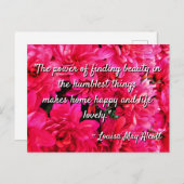Louisa May Alcott Quote Humble Beauty Briefkaart (Voorkant / Achterkant)
