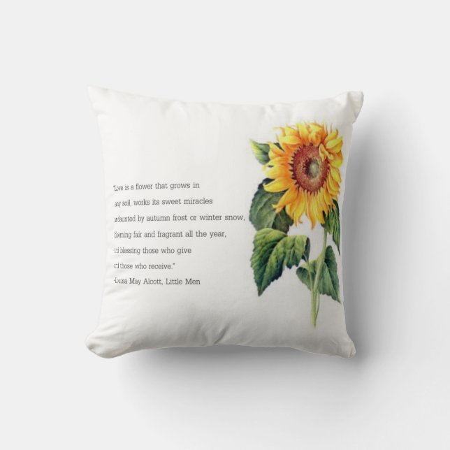 Louisa May Alcott quote w/ Sunflower Kussen (Voorkant)