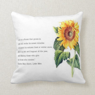 Louisa May Alcott quote w/ Sunflower Kussen