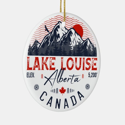 Louise Alberta Canada Revel Ski Souvenirs Keramisch Ornament (Rechts)
