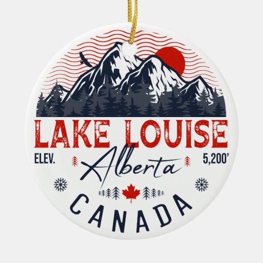 Louise Alberta Canada Revel Ski Souvenirs Keramisch Ornament (Voorkant)