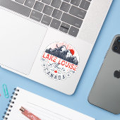 Louise Alberta Canada Revel Ski Souvenirs Sticker (Laptop met iPhone)