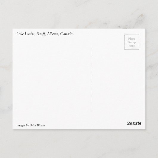 Louise, Banff, Alberta, Canada Briefkaart (Achterkant)