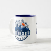 Louise - Canada -  Retro Sunset Tweekleurige Koffiemok (Voorkant links)