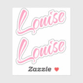 Louise decoratieve naam in roze x2 sticker (Vel)