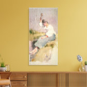 Louise, een Bretonmeisje (m/v op papier) Canvas Afdruk (Insitu (Woonkamer))