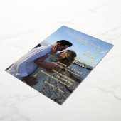 Louise Eenvoudige Foto Moderne bruiloft Folie Uitnodiging (Gedraaid)