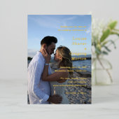 Louise Eenvoudige Foto Moderne bruiloft Save the D Folie Uitnodiging (Staand Voorkant)