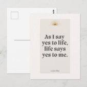 Louise Hay - Het leven zegt ja tegen mij Briefkaart (Voorkant / Achterkant)