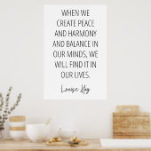 Louise Hay Quote over vrede en harmonie Poster (Keuken)