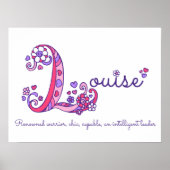 Louise initiaal L doodle Poster (Voorkant)
