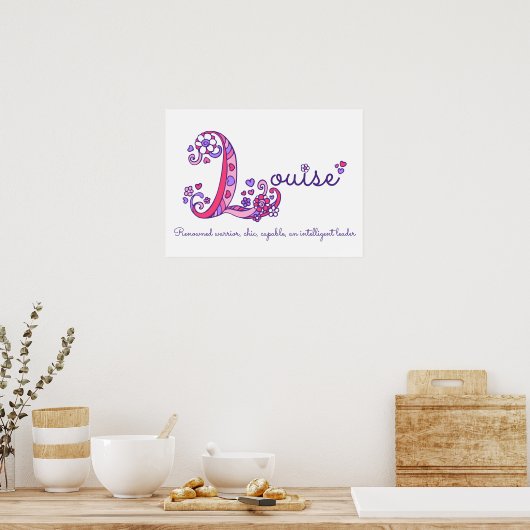 Louise initiaal L doodle Poster (Keuken)