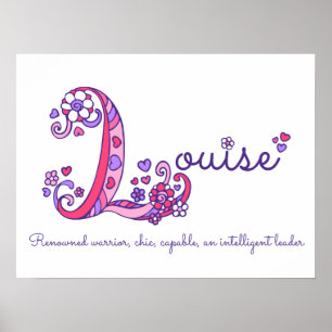 Louise initiële L hartvormige kunst naam betekenis Poster