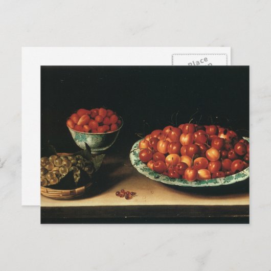 Louise Moillon Cherries Strawberries Gooseberries Briefkaart (Voorkant / Achterkant)