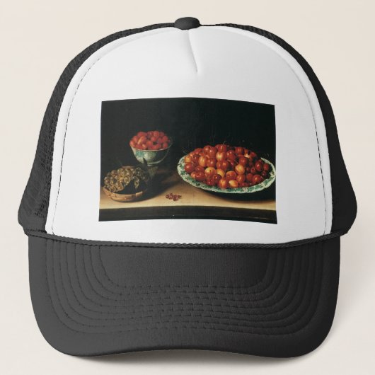 Louise Moillon Cherries Strawberries Gooseberries Trucker Pet (Voorkant)