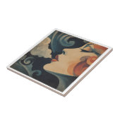 Louise Onder glas vierkant Tegeltje (Zijkant)