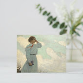 Louise op een van de Barren Hills door N.C. Wyeth Briefkaart (Staand voorkant)