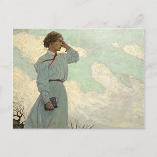 Louise op een van de Barren Hills door N.C. Wyeth Briefkaart (Voorkant)