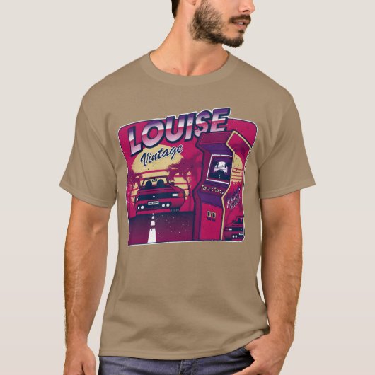 Louise Personalized Vintage Gamer 80s 90s T-shirt (Voorkant)