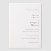 Louise Simple Modern Wedding Save the Date Vellum Uitnodigingen (Voorkant)