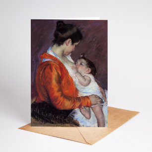Louise Verpleegster Haar kind   Mary Cassatt Kaart