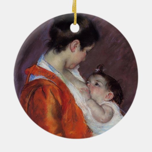 Louise Verpleegster Haar kind | Mary Cassatt Keramisch Ornament (Achterkant)