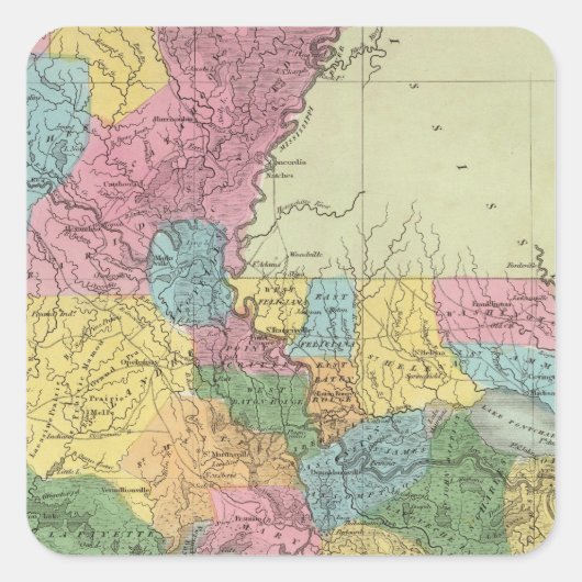 Louisiana 10 vierkante sticker (Voorkant)