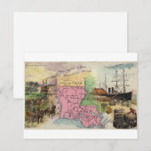 Louisiana, 1889  kaart (Voorkant / Achterkant)