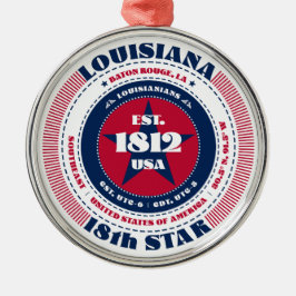 Louisiana 18e staat kerstversiering metalen ornament
