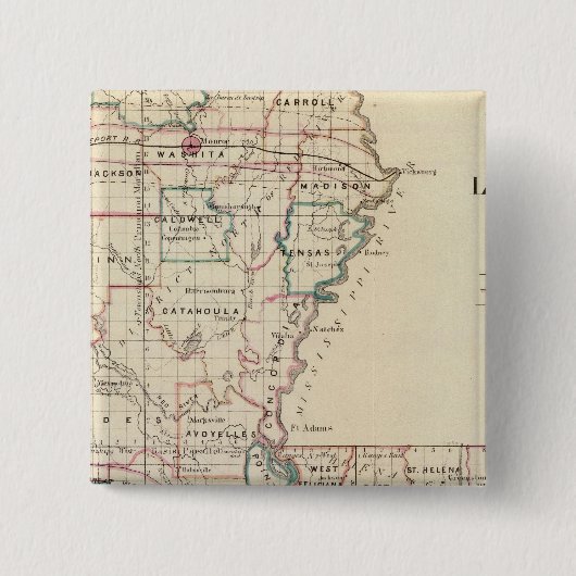 Louisiana 2 vierkante button 5,1 cm (Voorkant)