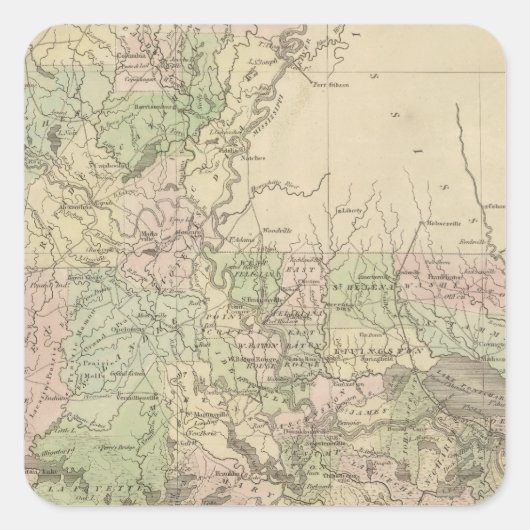 Louisiana 3 vierkante sticker (Voorkant)