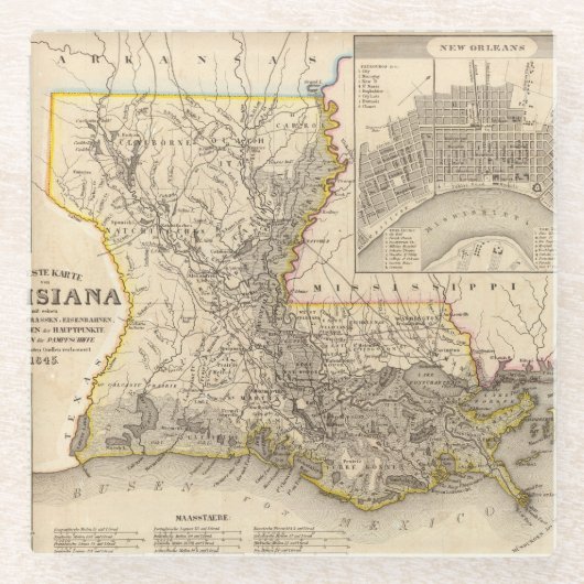 Louisiana 4 glazen onderzetter (Voorkant)