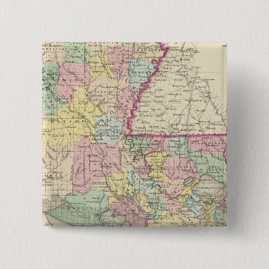 Louisiana 8 vierkante button 5,1 cm (Voorkant)