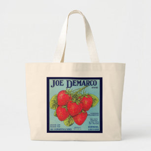 Louisiana Aardbeienkrateletiket - Bag Grote Tote Bag