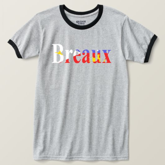 Louisiana Acadian Flag Breaux Cajun Pride Heart T-shirt (Design voorkant)