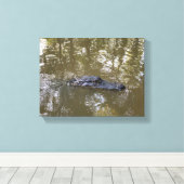 Louisiana-alligator Canvas Afdruk (Insitu (Houten vloer))