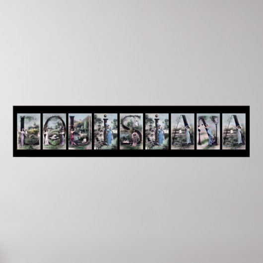 LOUISIANA Alphabet Letter Name Art Poster (Voorkant)