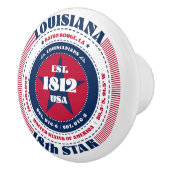 Louisiana Amerikaanse staat rood wit blauw typogra Keramische Knop (Rechts)