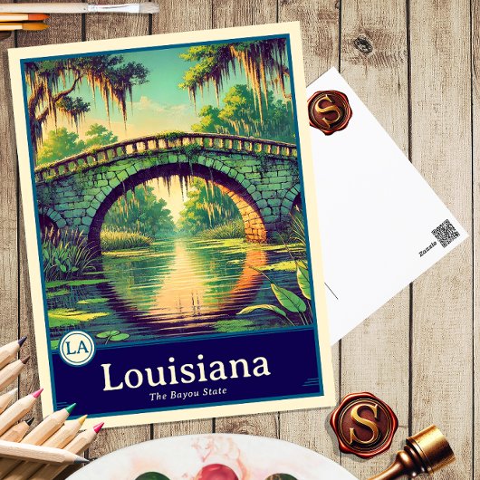 Louisiana | Anime Style Cel Shaded Briefkaart