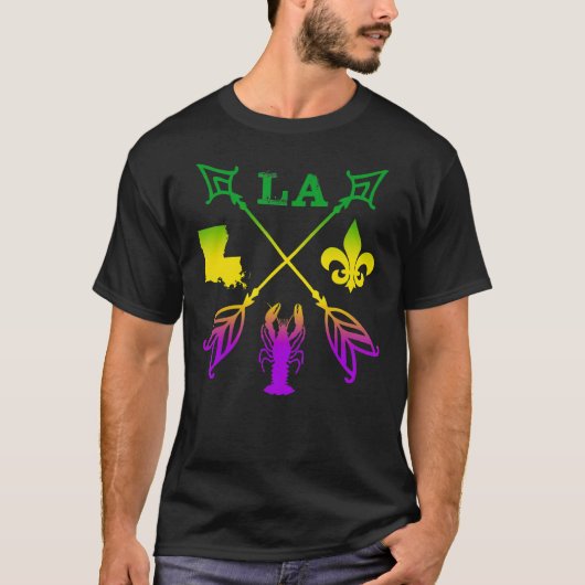 Louisiana Arrow New Orleans Mardi Gras T-shirt (Voorkant)