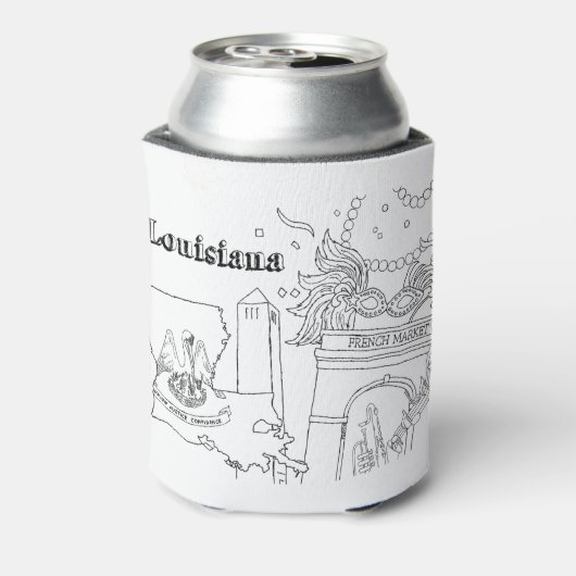 Louisiana Art Mardi Gras Reisbestemming Kunst Blikjeskoeler (Blikje Achterkant)