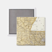 Louisiana Atlas Map Magneet (Voorkant / Achterkant)