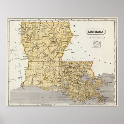 Louisiana Atlas Map Poster (Voorkant)