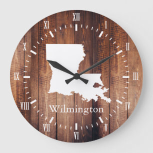 Louisiana Barn Wood Planks White Roman Numeral Grote Klok