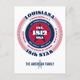 Louisiana, Baton Rouge, LA, Patriottisch, Monogram Briefkaart