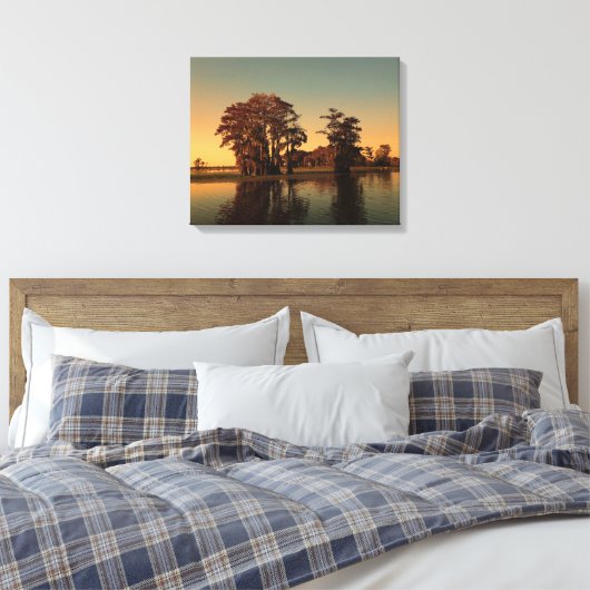 Louisiana bayou en cipressen canvas afdruk (Insitu (Slaapkamer))