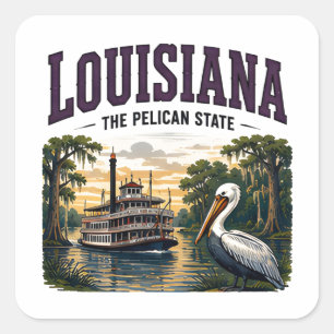 Louisiana Bayou Erfgoedavontuur Vierkante Sticker