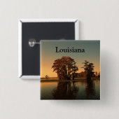 Louisiana bayou vierkante button 5,1 cm (Voorkant /achterkant)