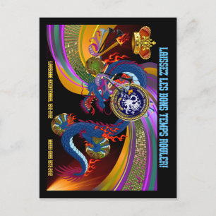 Louisiana Bicent. Mardi Gras Dual Logo Briefkaart